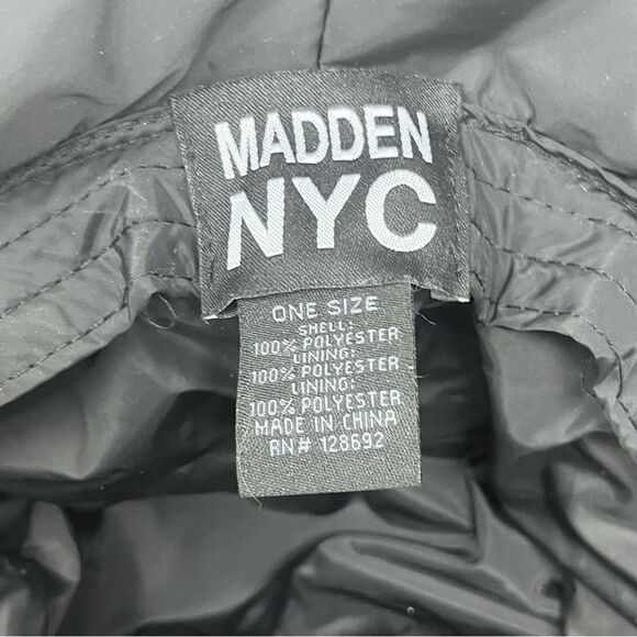 Madden NYC Puffer Bucket a hat with Embellished Zippered Pouch - Picture 13 of 13